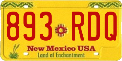 NM license plate 893RDQ