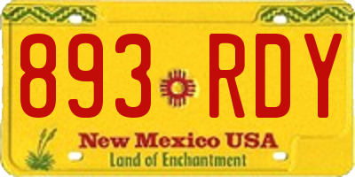 NM license plate 893RDY