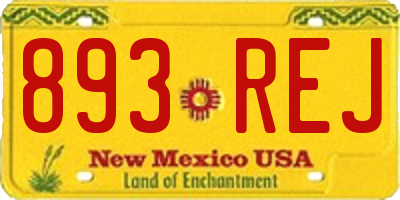 NM license plate 893REJ