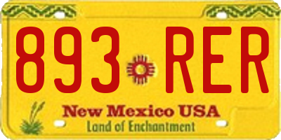 NM license plate 893RER