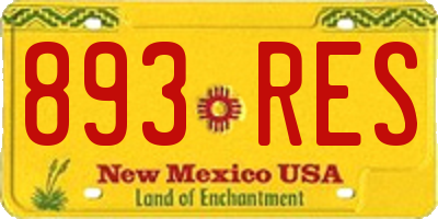 NM license plate 893RES