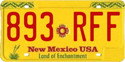 NM license plate 893RFF