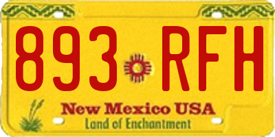 NM license plate 893RFH