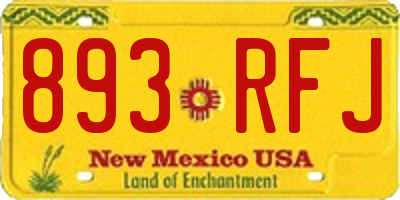 NM license plate 893RFJ