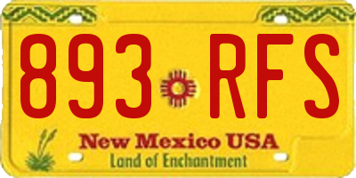 NM license plate 893RFS