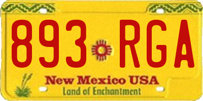 NM license plate 893RGA