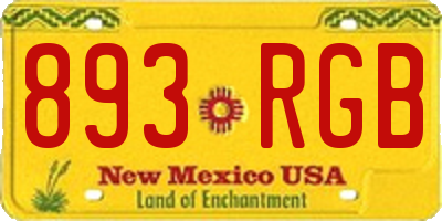 NM license plate 893RGB