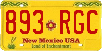 NM license plate 893RGC