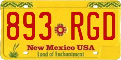 NM license plate 893RGD