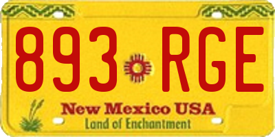 NM license plate 893RGE