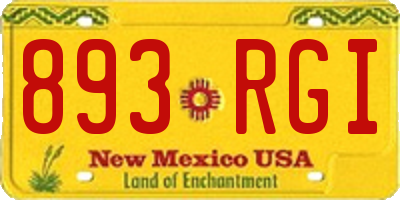 NM license plate 893RGI