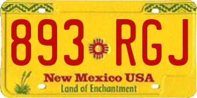 NM license plate 893RGJ