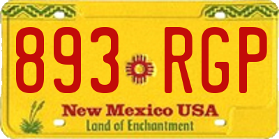 NM license plate 893RGP