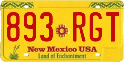 NM license plate 893RGT