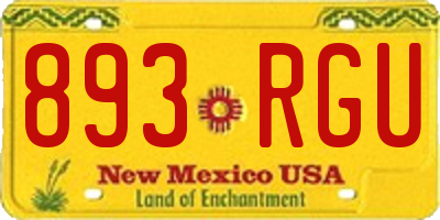 NM license plate 893RGU