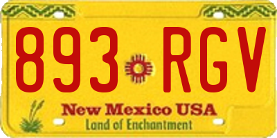 NM license plate 893RGV