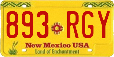 NM license plate 893RGY