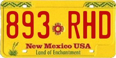 NM license plate 893RHD