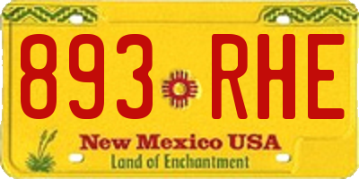 NM license plate 893RHE