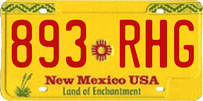 NM license plate 893RHG