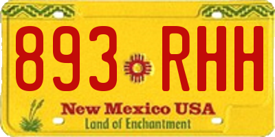 NM license plate 893RHH