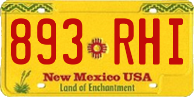 NM license plate 893RHI