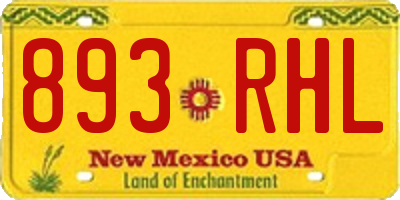 NM license plate 893RHL