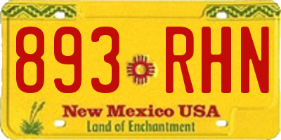 NM license plate 893RHN