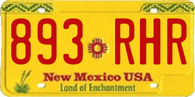 NM license plate 893RHR