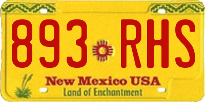 NM license plate 893RHS