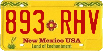 NM license plate 893RHV