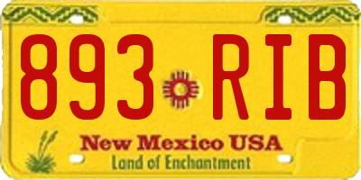 NM license plate 893RIB