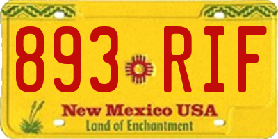 NM license plate 893RIF
