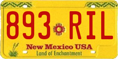 NM license plate 893RIL