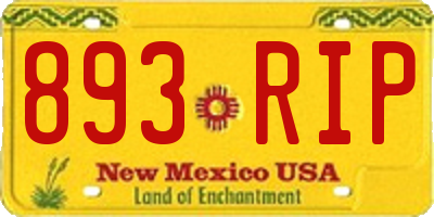 NM license plate 893RIP
