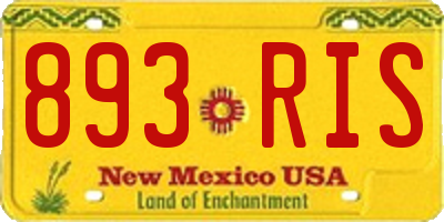 NM license plate 893RIS