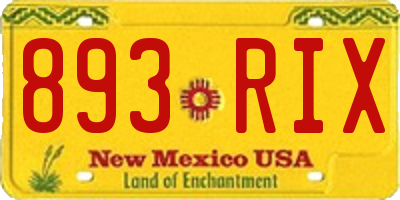 NM license plate 893RIX