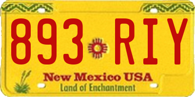 NM license plate 893RIY