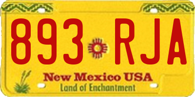 NM license plate 893RJA
