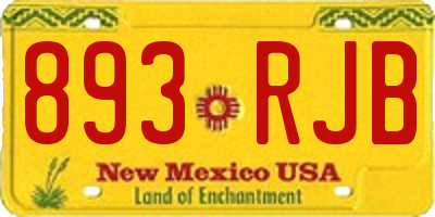 NM license plate 893RJB