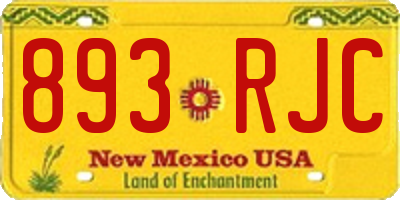 NM license plate 893RJC