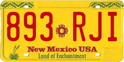 NM license plate 893RJI