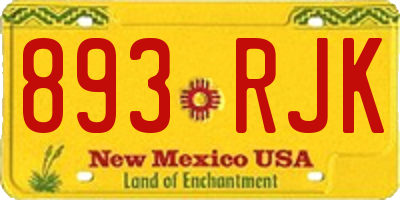 NM license plate 893RJK