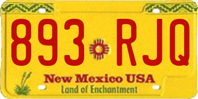 NM license plate 893RJQ