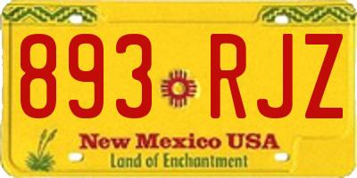 NM license plate 893RJZ