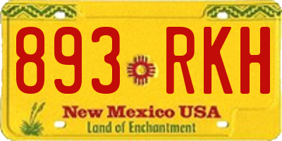 NM license plate 893RKH