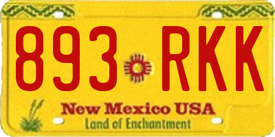 NM license plate 893RKK