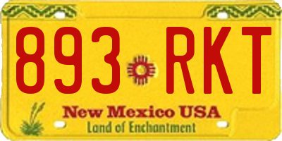 NM license plate 893RKT