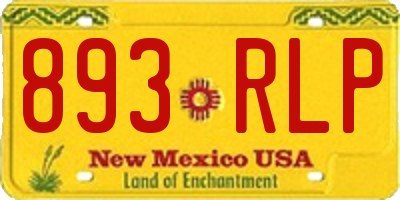 NM license plate 893RLP