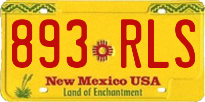 NM license plate 893RLS